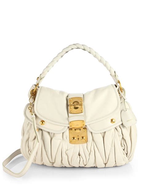 miu miu leather shoulder bag|miu handbags official website.